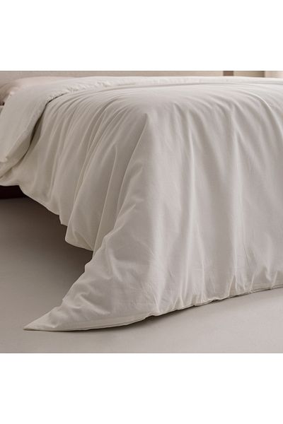 Madame Coco Manon Double 100 % Baumwolle Ranforce Plain Bettbezug – Ecru