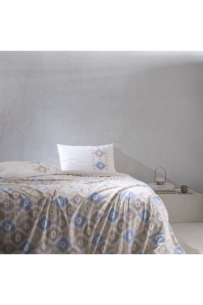 Madame Coco Avril Ranforce Bedrucktes Bettbezug-Set, Kingsize, 100 % Baumwolle, Türkis