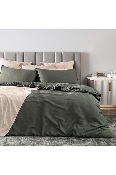 Madame Coco Loire King Size Tencel Bettbezug-Set (Tencel:trade_mark:) - Khaki