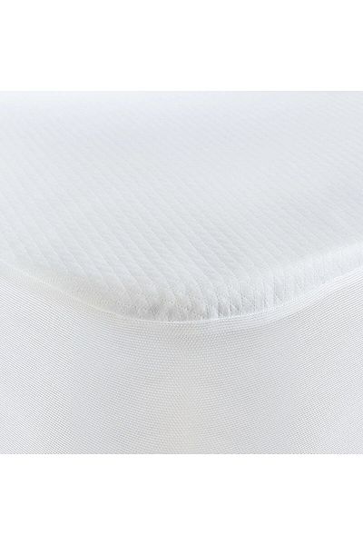 Madame Coco Flore Flüssigkeitsdichte Spannbettlaken für Kingsize-Betten, Weiß