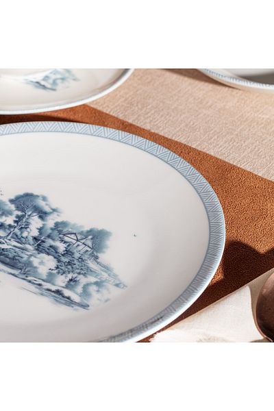 Madame Coco Marcel 24-teiliges Tafelservice für 6 Personen - Blau/Weiß