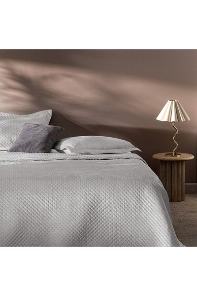 Madame Coco Boulogne Doppel-Tagesdecke aus Samt - Grau