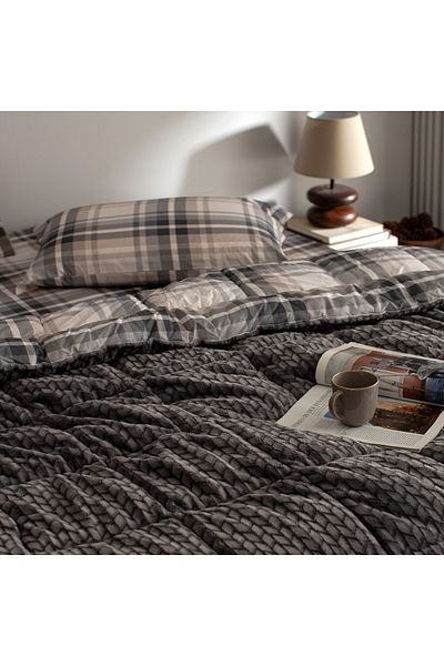 Madame Coco Beth Wellsoft-Bettdeckenset für Einzelbett, Anthrazit