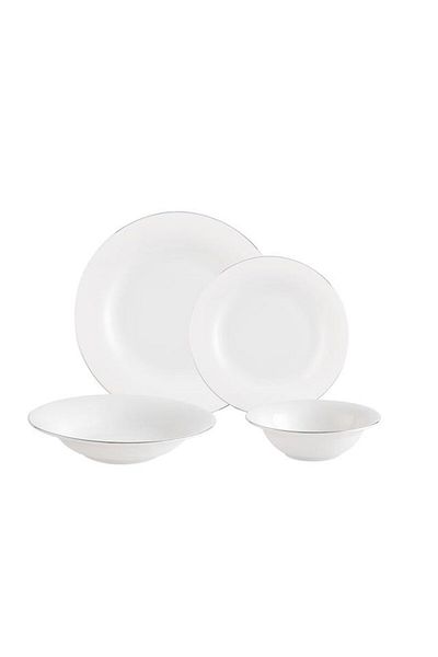 Madame Coco Dormir 24-teiliges Tafelservice für 6 Personen - Weiß/Silber