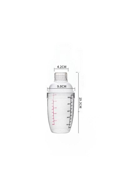 Generic 530ml Plastic Cocktail Shaker Martini Hand Shaker Cup With Scales