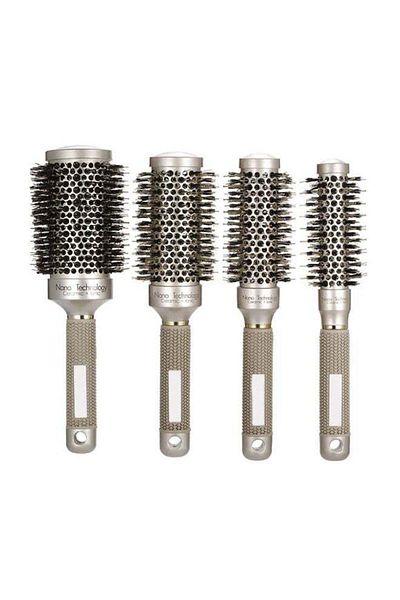 Generic 4 Different Sized Cylindrical Curling Brushes Air Bristle Ceramic Curling Brush Styling Brush