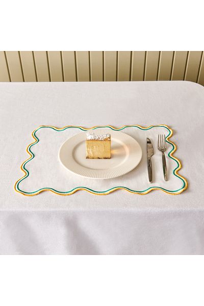 Evidea Soft Nonna American Service - Mustard / Green - 30X50 cm