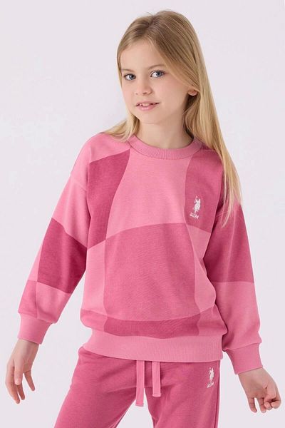 U.S. Polo Assn. Set de trening roz pentru fete