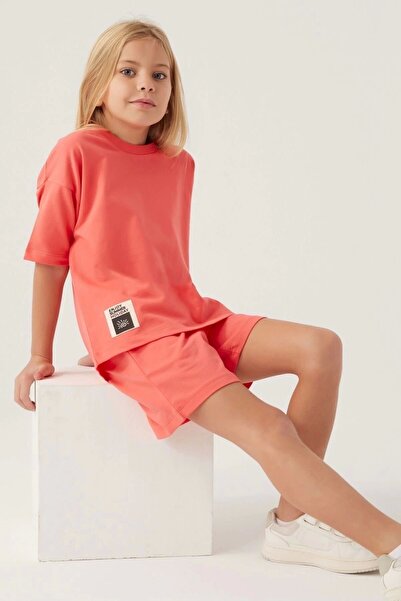 Rolypoly Girl child shorts set - coral