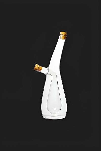 Parfait 2-in-1 Oil and Vinegar Bottle with Cork Stopper Clear and Brown