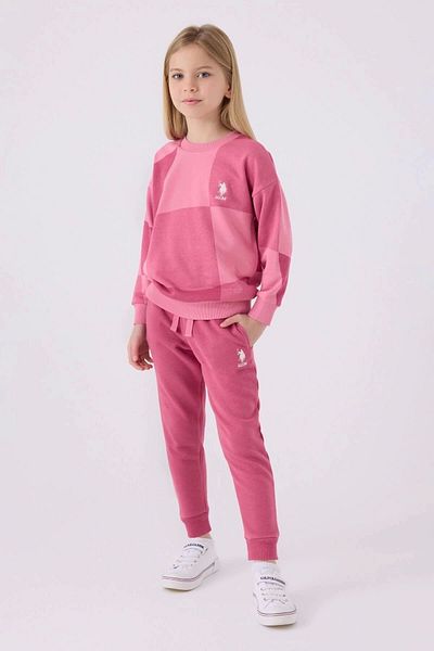 U.S. Polo Assn. Set de trening roz pentru fete