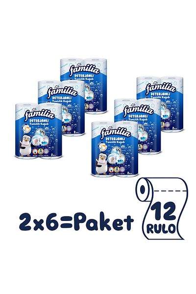 Familia 12 Rolls of Detergent Cleaning Paper - 2 ROLLS x 6 PACK