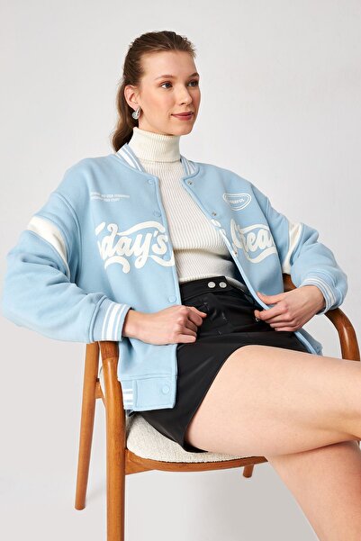 Kallisto Світло-блакитна куртка-бомбер для коледжу