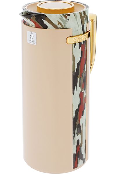 Alsaif Gallery Widad Thermos, Beige, Olive Oil, Golden Handle, 1 Liter