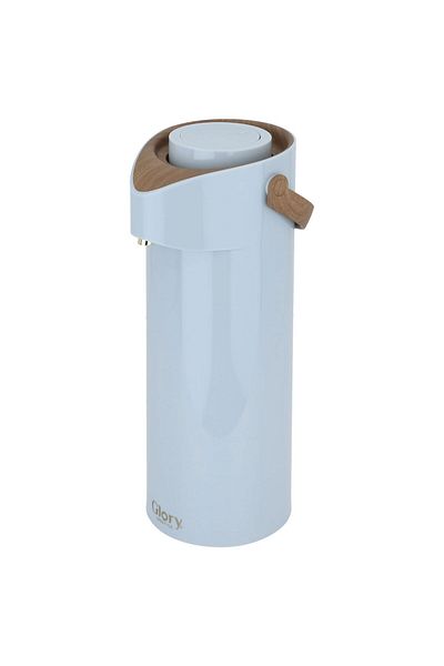 Alsaif Gallery Hospitality Thermos, Gray And Wooden, 1.9 Liters
