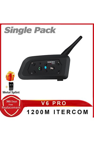 Choice Single Pack Xinowy V6 Pro Motorcycle Bluetooth Helmet Intercom Headset 1200m Interphone Communicator