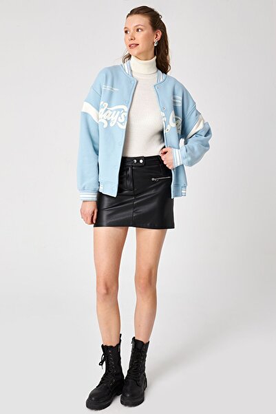 Kallisto Світло-блакитна куртка-бомбер для коледжу