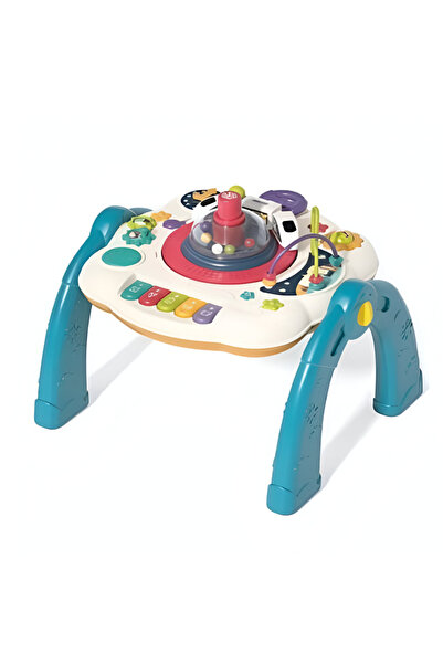 rexa طاولة أنشطة متعددة الوظائف مع بيانو وساعة وجهاز محاكاة قيادة للأطفال (أح...