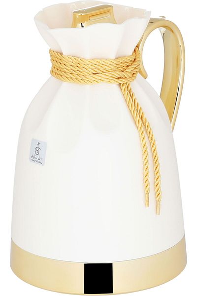 Alsaif Gallery Balqis Thermos, Cream, Golden, 1 Liter