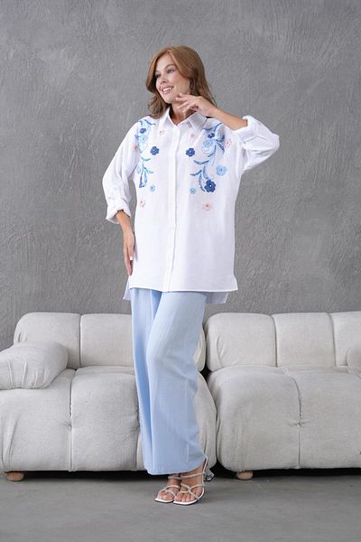 BURRASCA Embroidered Stone Linen Suit