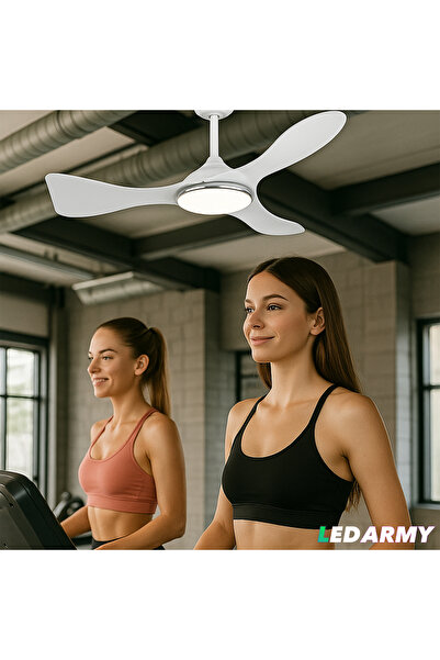Cata CT-3000 Modern Tavan Vantilatörü Beyaz LED Işıklı ve Uzaktan Kumandalı LED Sessiz Motor Şık Tas
