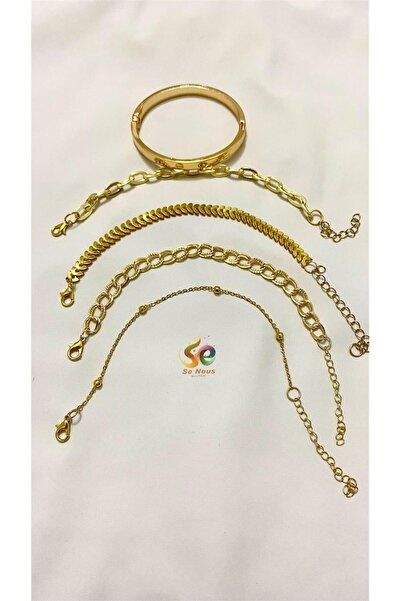 Butik Gold Kadın Lüks Trend 5'li Kombin Bileklik