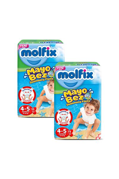 Molfix Swimsuit Baby Diapers Size 4-5 22 Pieces 9-15 Kg