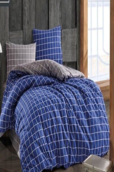 BIENLINE Односпальний комплект постільної білизни, картата, синій