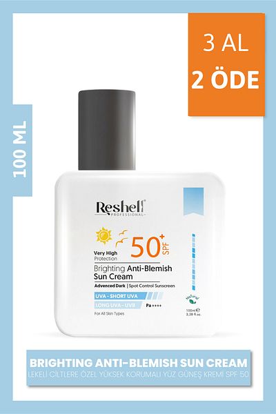 Reshell Face Sun Cream SPF 50 - High Protection, Special for Spotted Skin