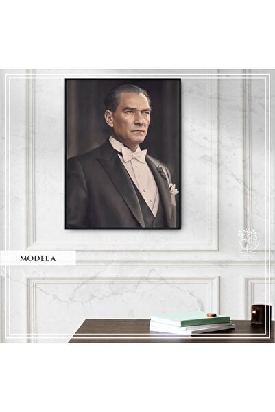 Tablomtr Metal Çerçeveli Gerçek Camlı Tekli Mustafa Kemal Atatürk Tablosu