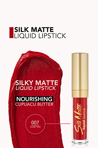 Flormar Velvet Matte Liquid Lipstick - Silk Matte Liquid Lipstick - 007 CLARET RED - 8690604397365