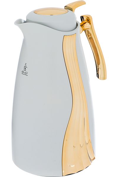 Alsaif Gallery Karma Thermos Set, Gray And Gold, 2 Pieces