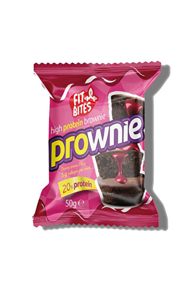 Fit Bites Prownie High Protein Brownie 50 gram - Cherry Cream (Proteinli Hazı...