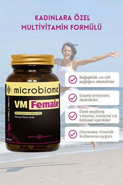 Microbiome Vm Female – Kadınlara Özel Multivitamin & Mineral Desteği 30 Tablet