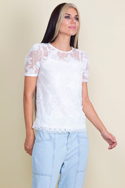 Şans Tekstil Women's Ecru Lace Blouse with Underwear 26a16293