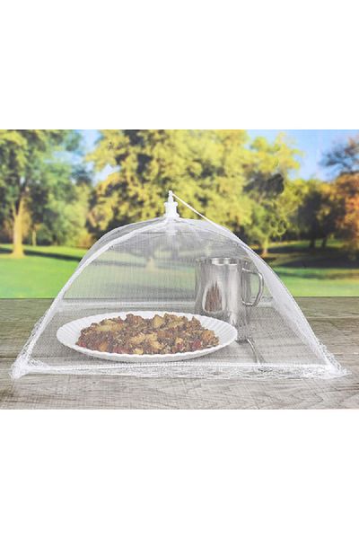 Chef Craft Top Notch Quality Mesh Food Tent with Delicate Lace Edge White 12 x 12inch