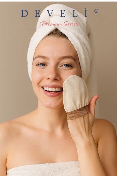 Develi 1973 Mini Facial Peeling Glove 100% Flush Silk Scrub Bath Scrub Suitable for All Skin Types