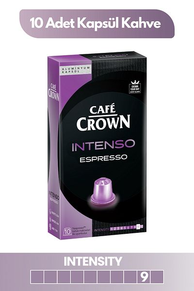 Cafe Crown Intenso Capsule Coffee Nespresso Compatible 10 Pieces