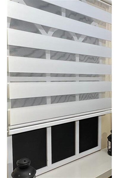 KORUTEKS Zebra Stor Perde Beyaz Kt 400v01-d