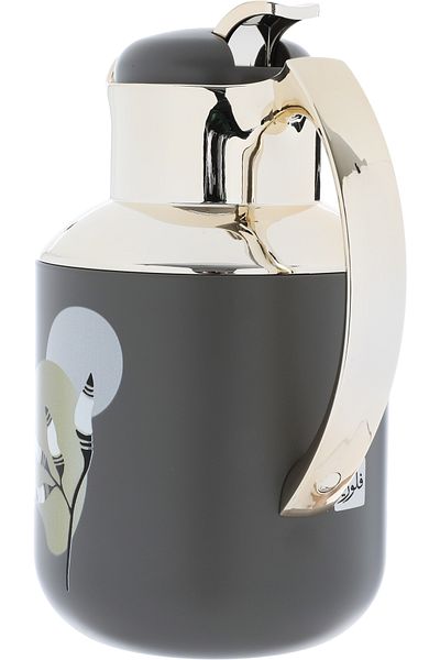 Alsaif Gallery Florya Pro Thermos Set, Dark Gray And Gold, 2 Pieces