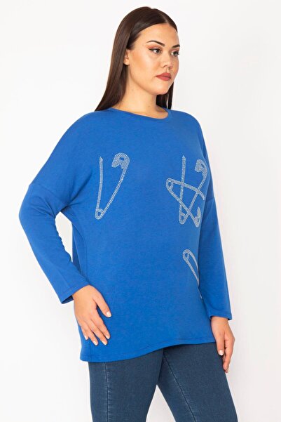 Şans Жіноча туніка великого розміру з каменем 65n28361