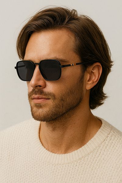 Escales Men's Uv-400 Protection Stylish Rimless Sunglasses
