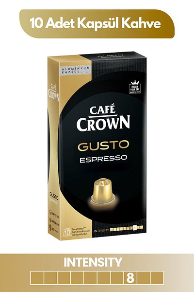 Cafe Crown Gusto Capsule Coffee Nespresso Compatible 10 Pieces