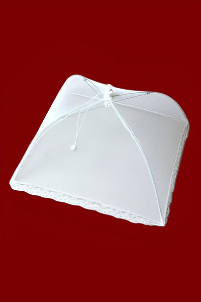 Chef Craft Top Notch Quality Mesh Food Tent with Delicate Lace Edge White 12 x 12inch