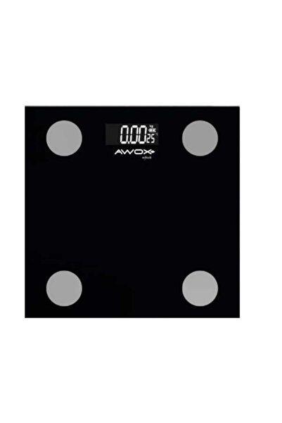 AWOX Refresh Tartı Cam Baskül Siyah