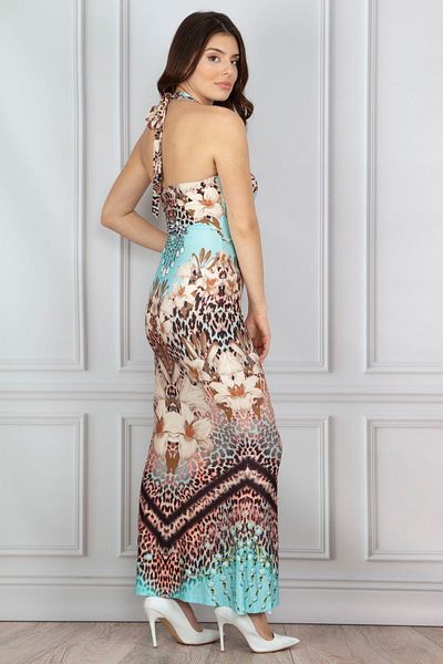 Şans Tekstil Women's Turquoise Neck Tie Dress 26n14150 26n14150