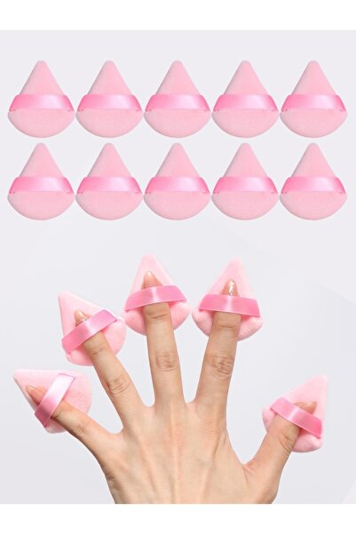 choice2 10 قطع وردية من إسفنجات البودرة المخملية على شكل مثلث، إسفنجات ناعمة لمزج المكياج لتحديد الوجه والعينين