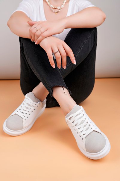 Luis Toronto Lt109 White Gray Suede Women's Sneaker