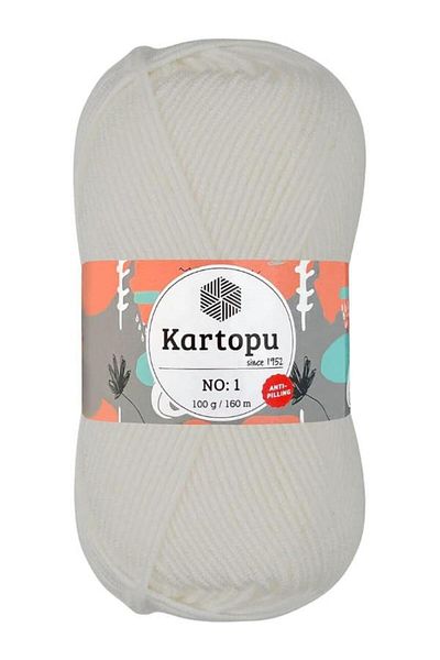 Kartopu خيوط كارتوبو K010 رقم 1 – 100 جرام، 160 متر – أبيض