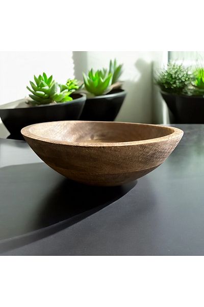 VonaHome Natural Wooden Bowl 25X8Cm